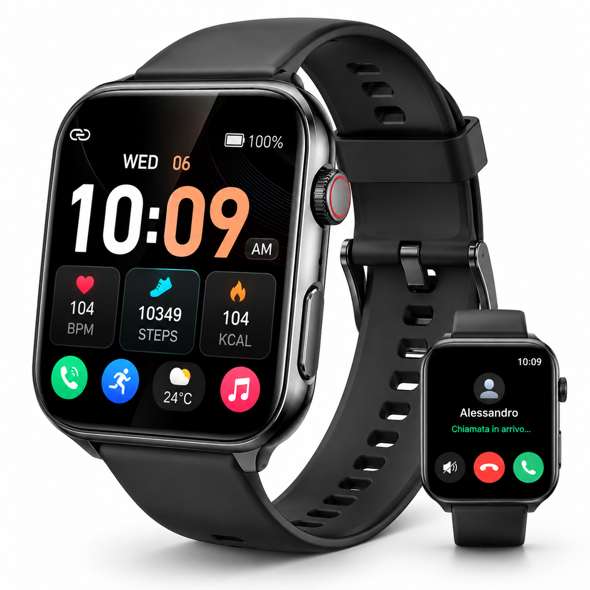 Smartwatch TEKIVO 2,01" HD Touchscreen – Fitness Tracker, Chiamate Bluetooth e Sport