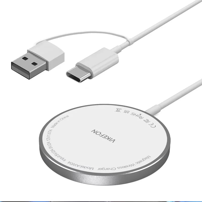 Caricatore Wireless Qi 15W Fast Charge – Base di Ricarica Universale per iPhone, Samsung e Android