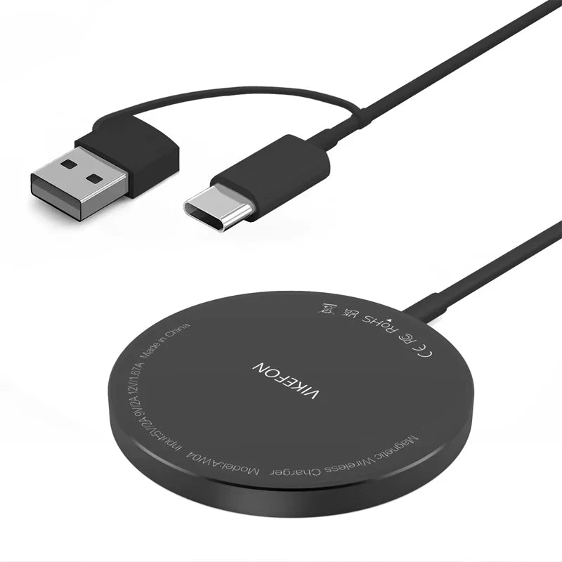 Caricatore Wireless Qi 15W Fast Charge – Base di Ricarica Universale per iPhone, Samsung e Android